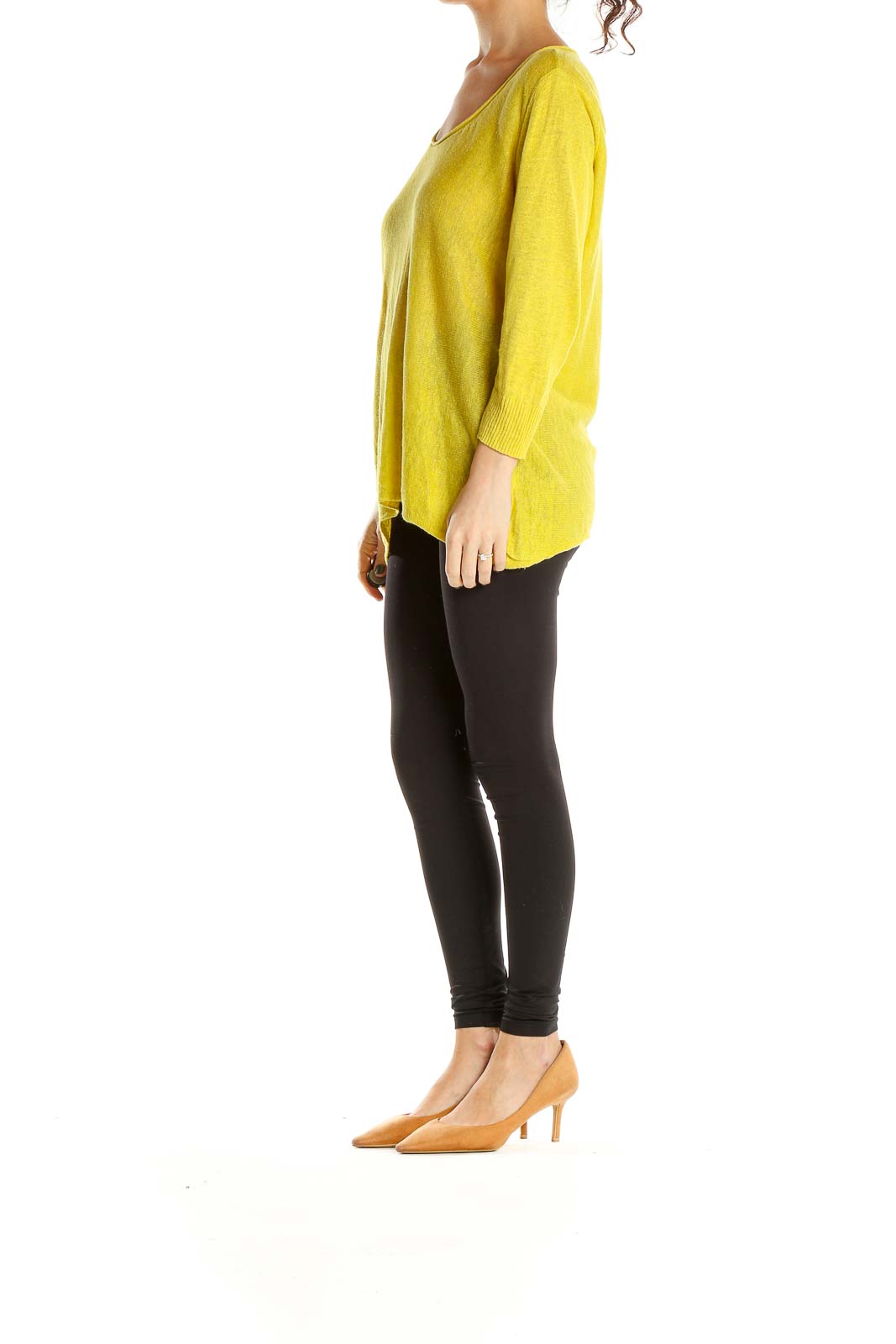 Yellow All Day Wear Linen Top