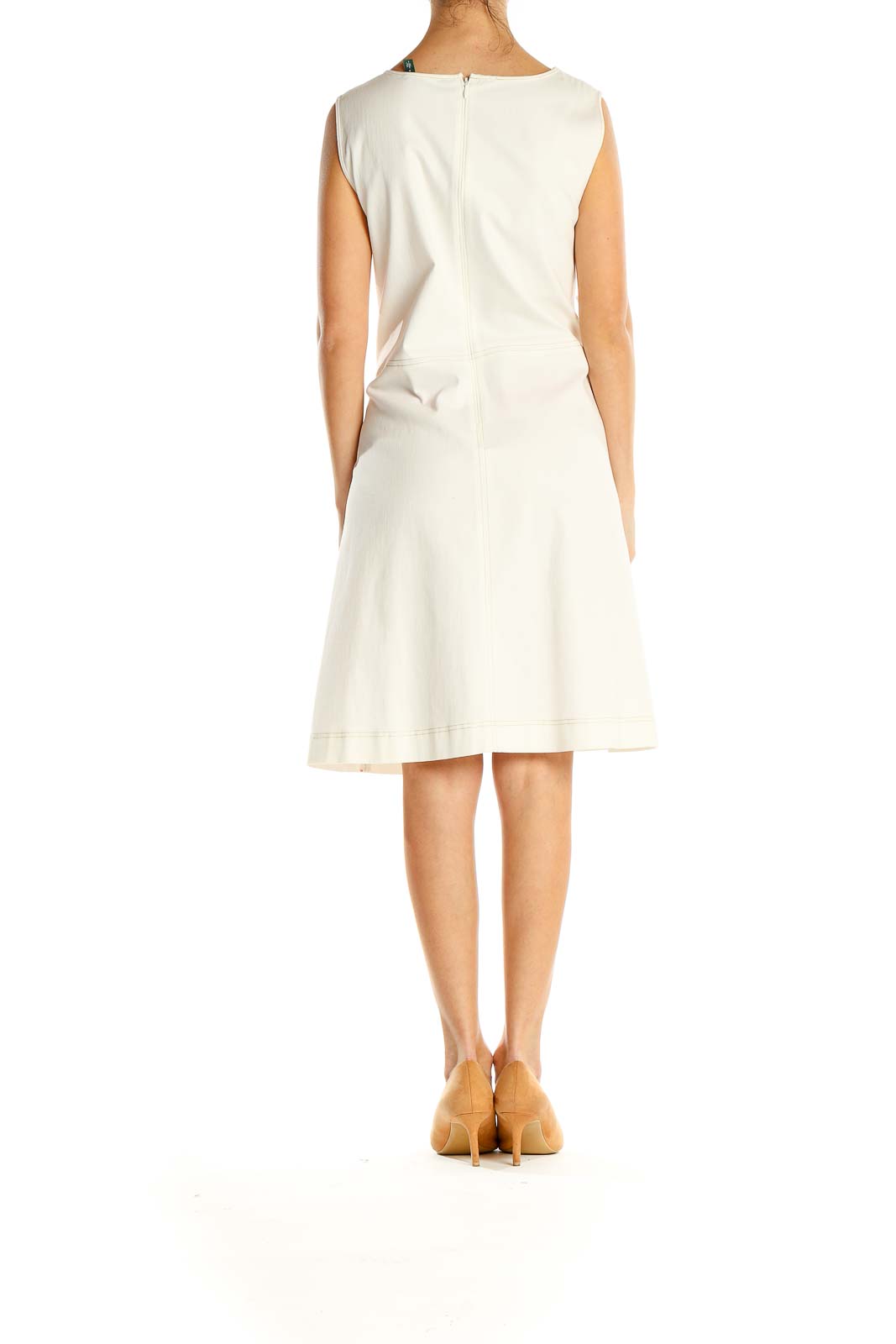 White Structured Classic A-Line Dress