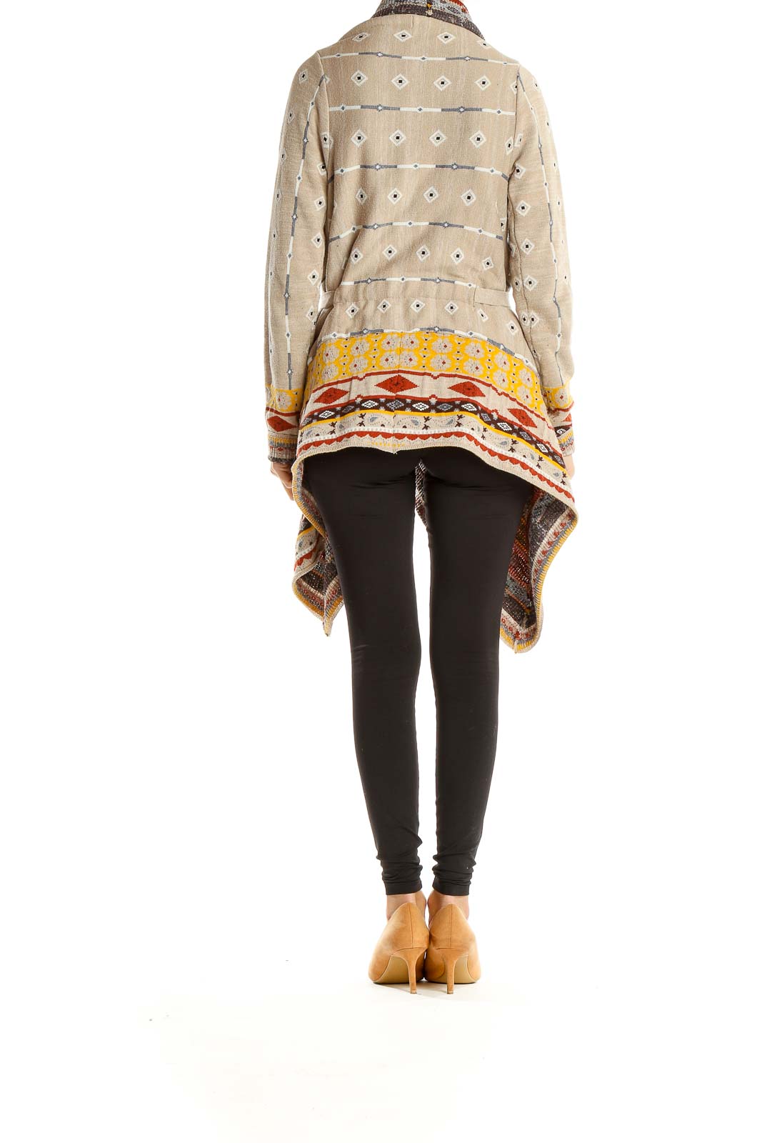 Multicolor Aztec Print Sweater Cardigan