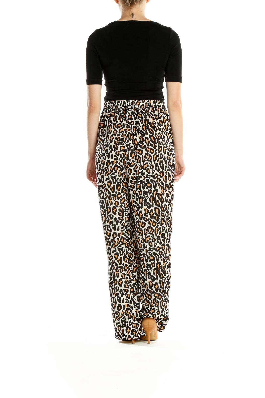 Brown Animal Print Bohemian Pants