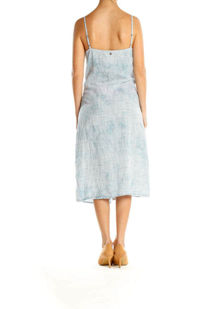 Blue Tie And Dye Casual A-Line Dress