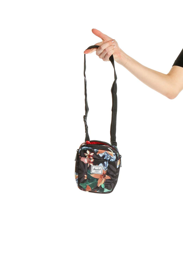 Black Printed Crossbody Bag