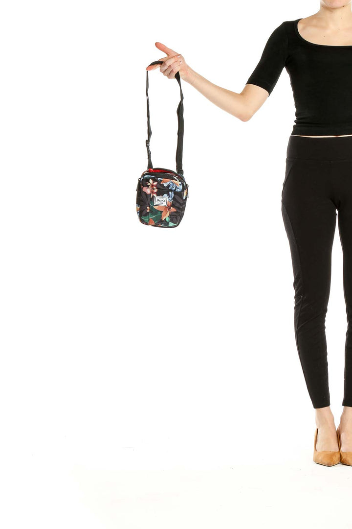 Black Printed Crossbody Bag