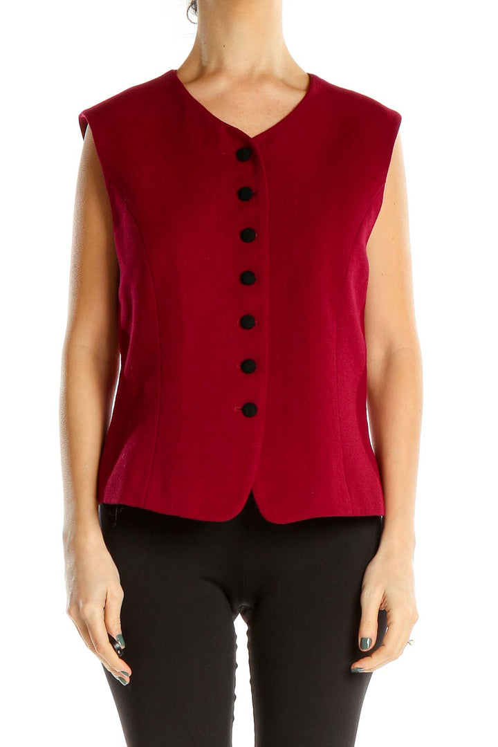 Red Woven Vintage Vest Top