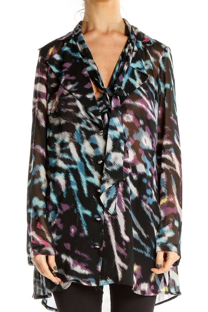 Multicolor Printed Retro Blouse