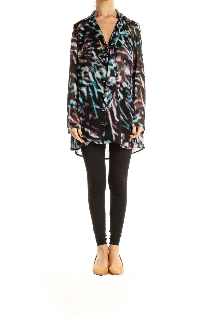 Multicolor Printed Retro Blouse