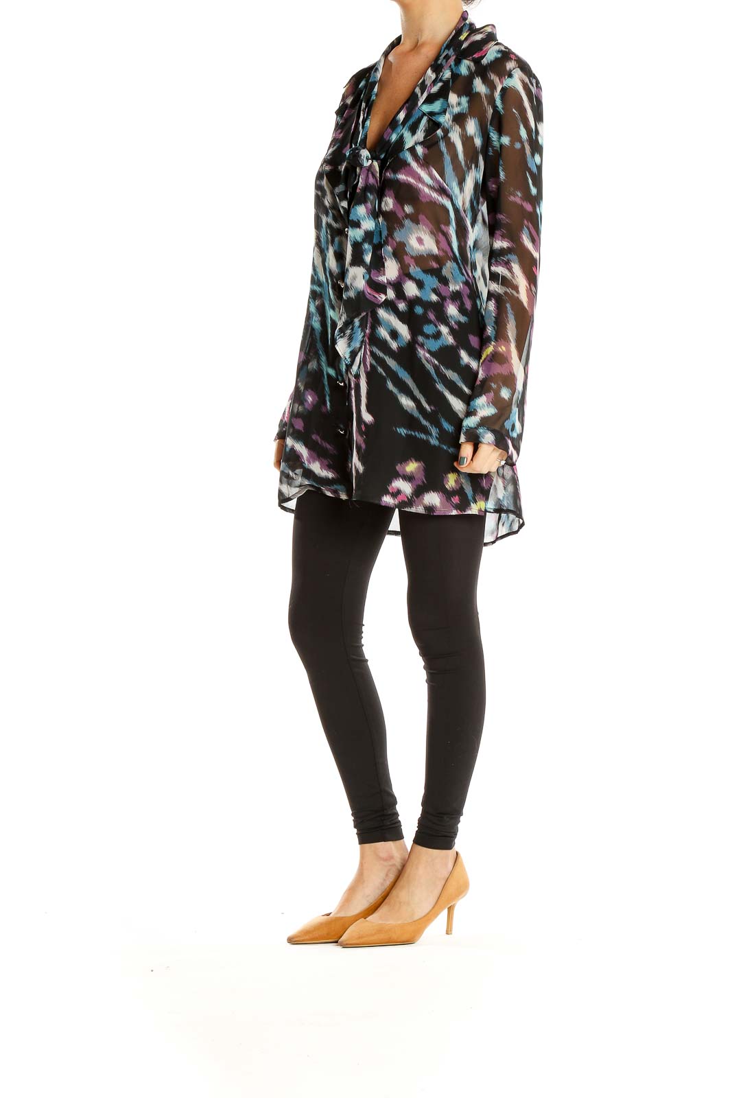 Multicolor Printed Retro Blouse