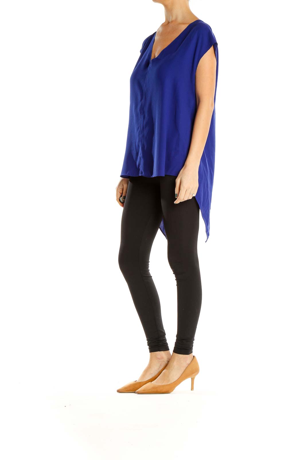 Blue High Low All Day Wear Blouse