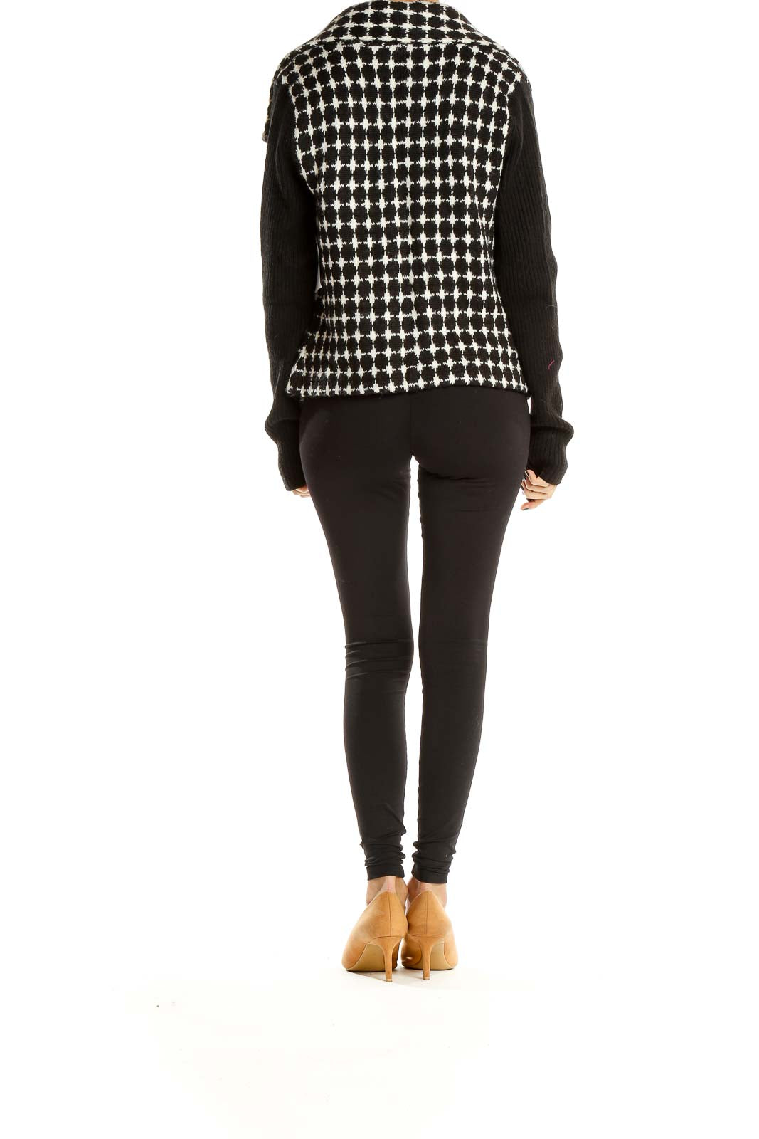 Black White Printed All Day Wear Sweater