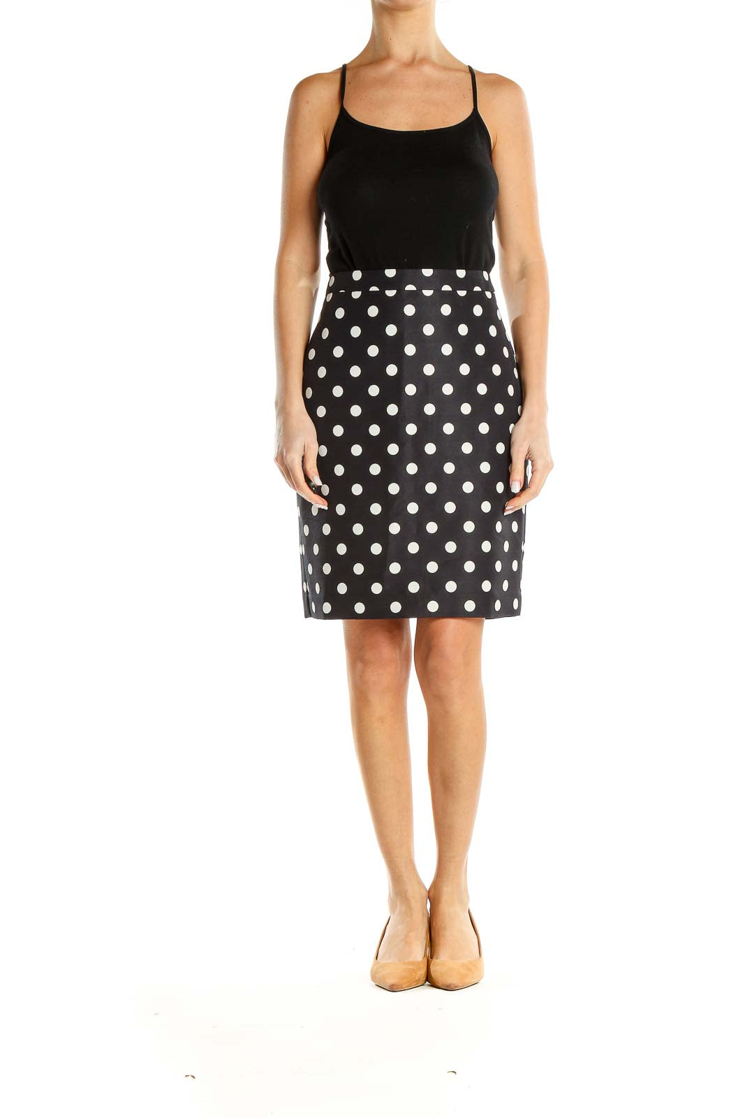 Black Polka Dot Pencil Skirt