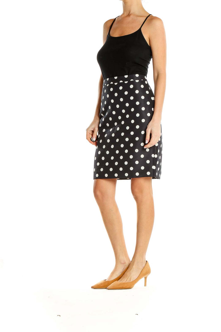 Black Polka Dot Pencil Skirt