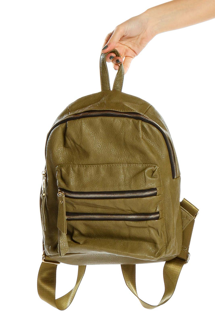 Green Pleather Backpack