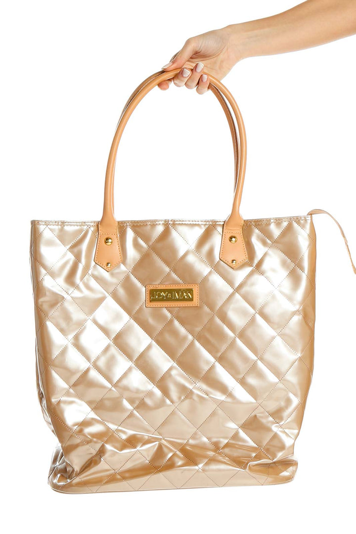 Gold Quilted Tote Bag