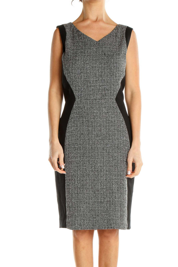 Gray Work Sheath Dress