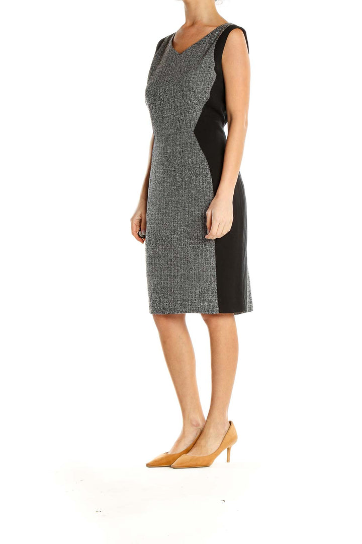 Gray Work Sheath Dress