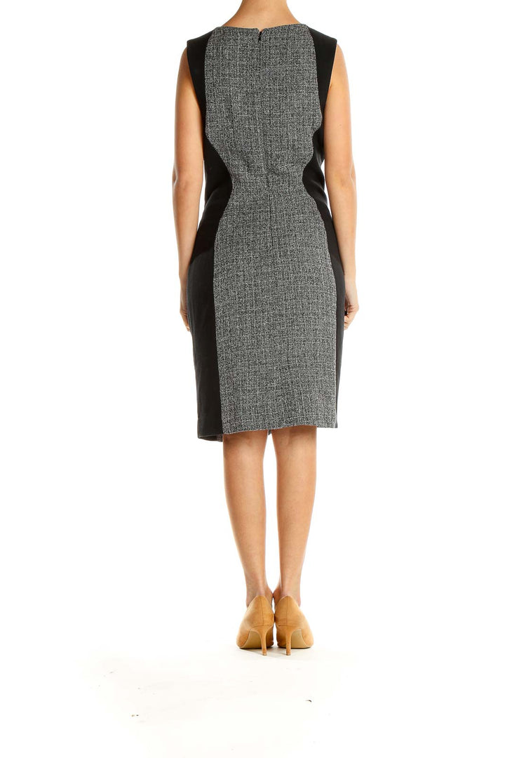 Gray Work Sheath Dress