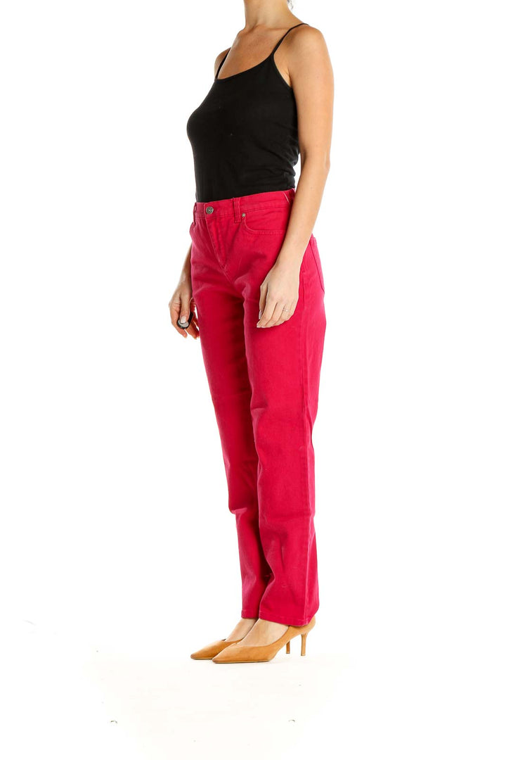 Pink Straight Leg Jeans