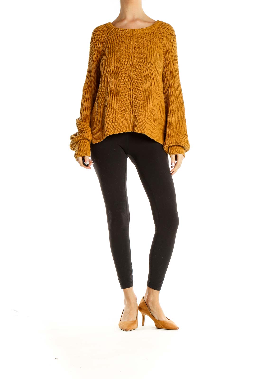 Orange All Day Wear Sweater