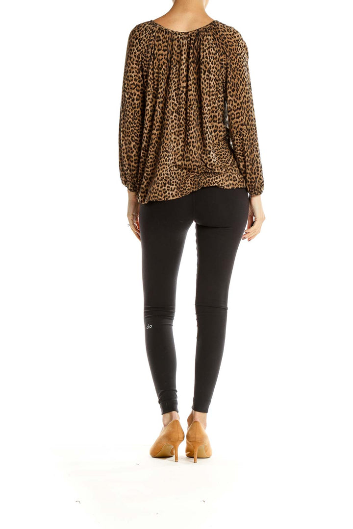 Brown Animal Print Top