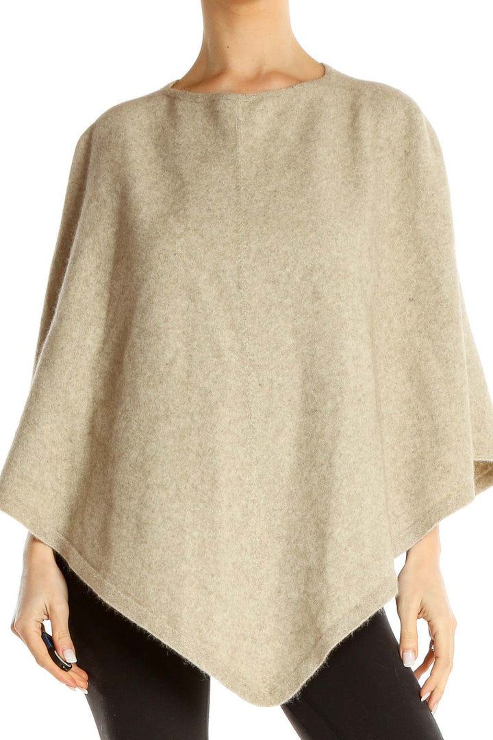 Beige Silk Wool Shawl