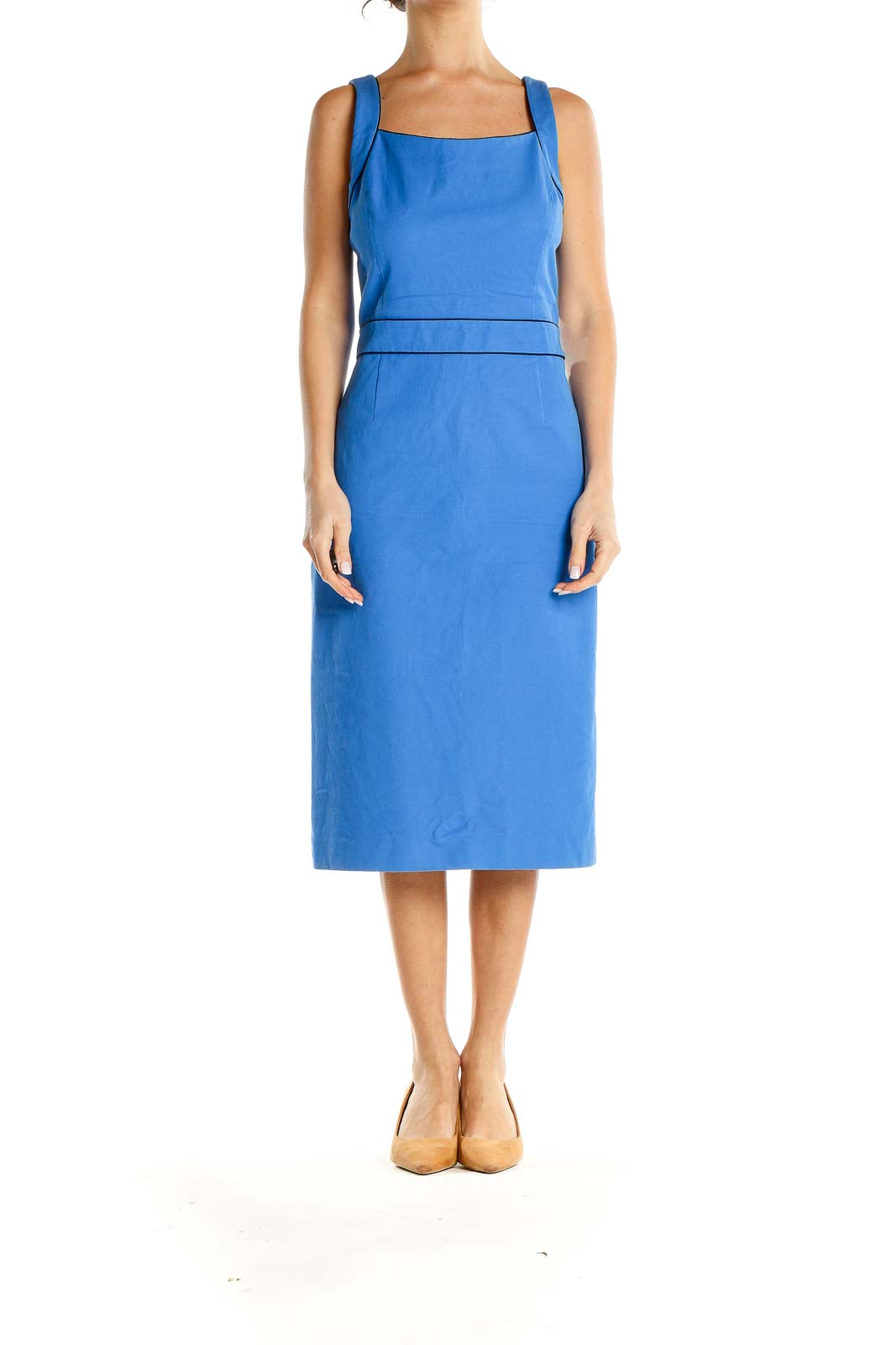 Blue Classic Sheath Dress