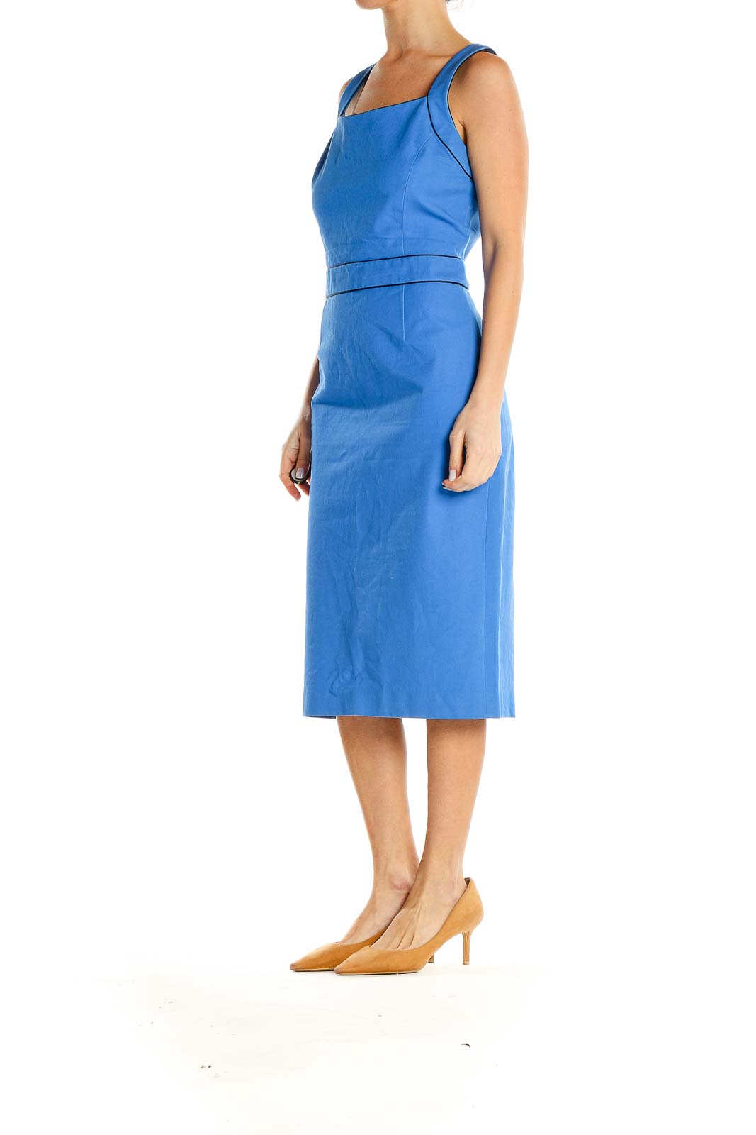 Blue Classic Sheath Dress