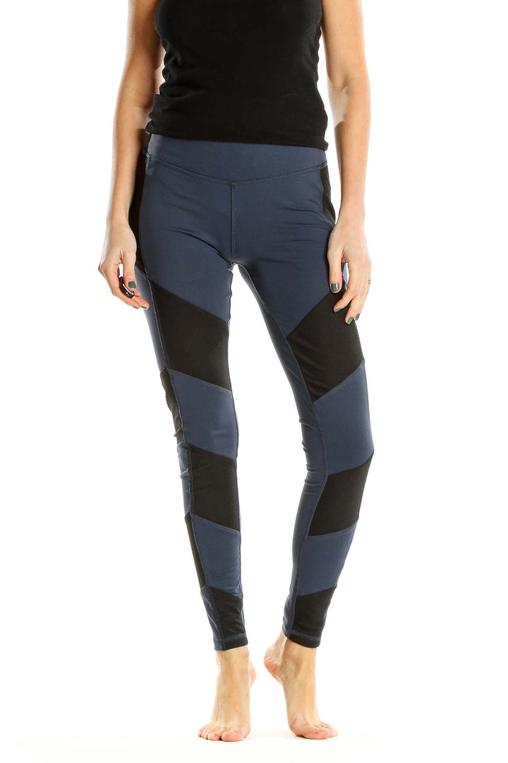 Blue Mesh Activewear Leggings