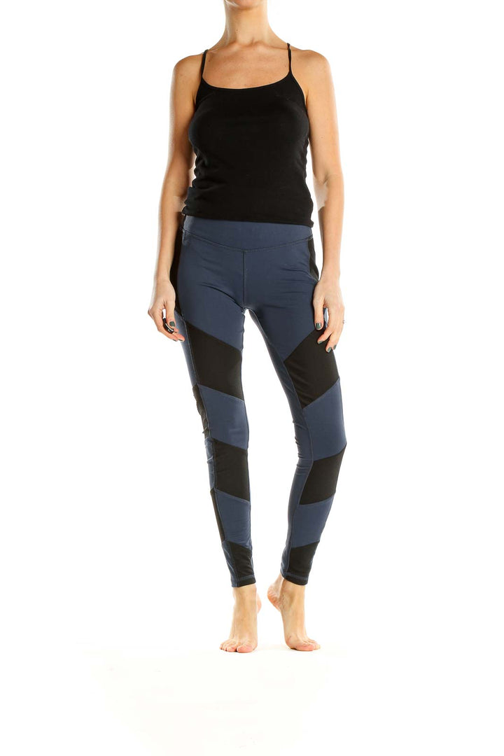 Blue Mesh Activewear Leggings