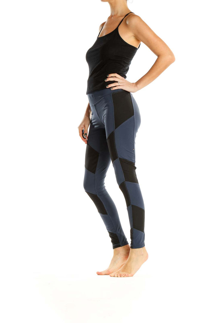 Blue Mesh Activewear Leggings