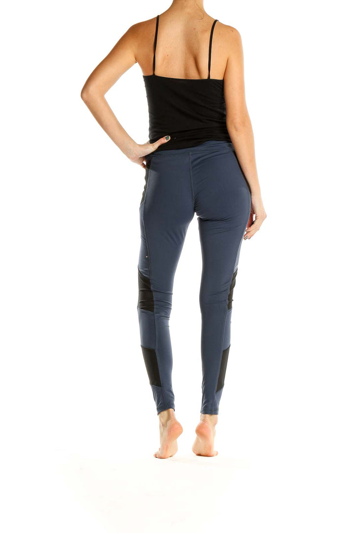 Blue Mesh Activewear Leggings