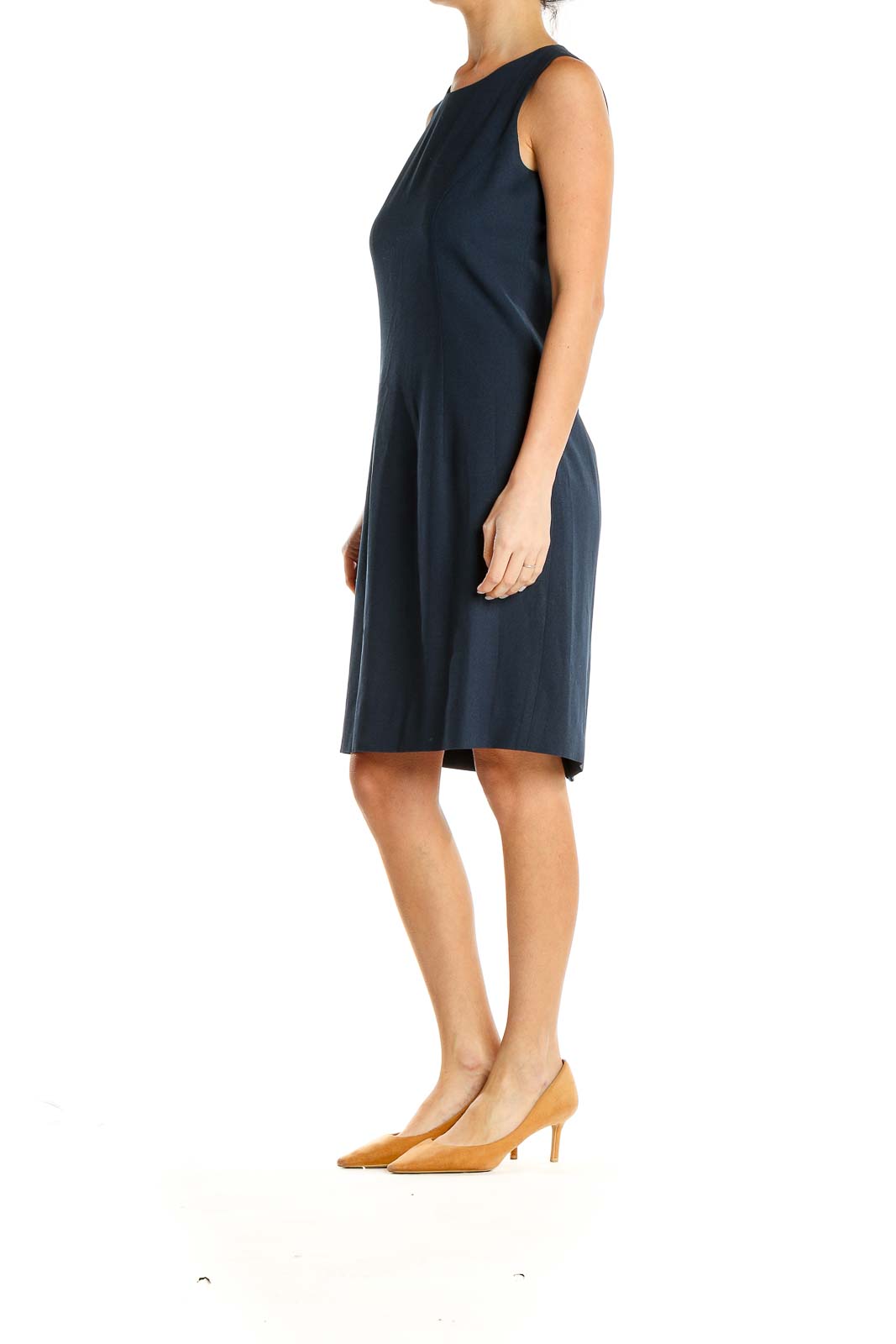 Blue Classic Sheath Dress