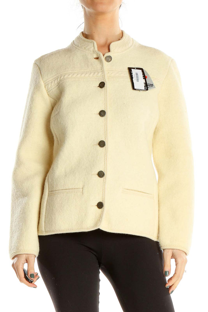 Cream Knit Retro Jacket