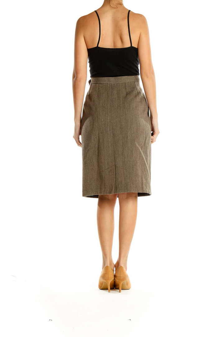 Brown Classic Pencil Skirt