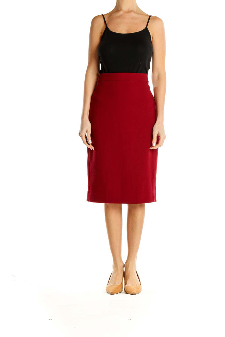 Red Brunch Pencil Skirt