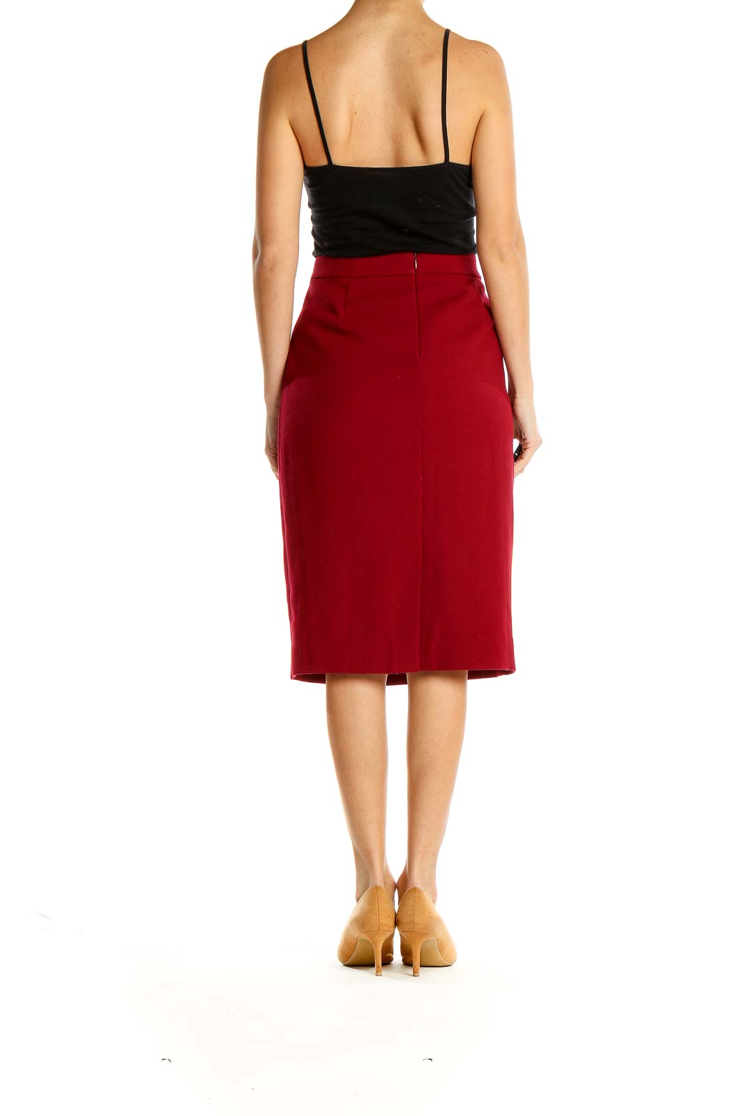 Red Brunch Pencil Skirt