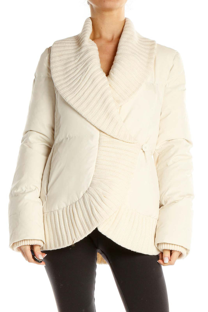 White Puffer Sweater Jacket