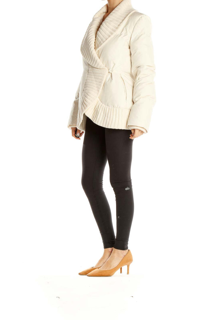 White Puffer Sweater Jacket