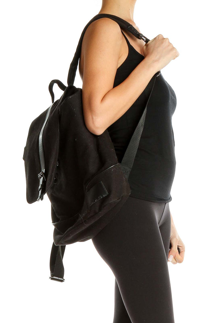 Black Suede Backpack