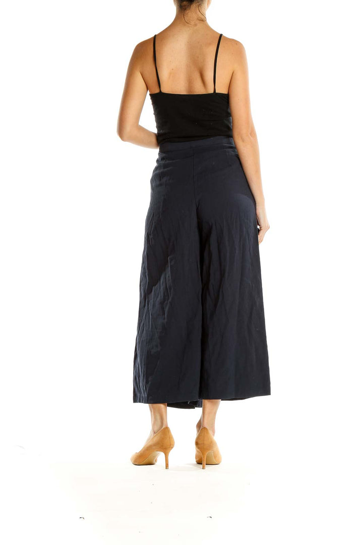 Blue Retro Flared Maxi Skirt