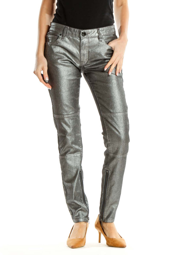 Silver  Metallic Shimmer Jeans