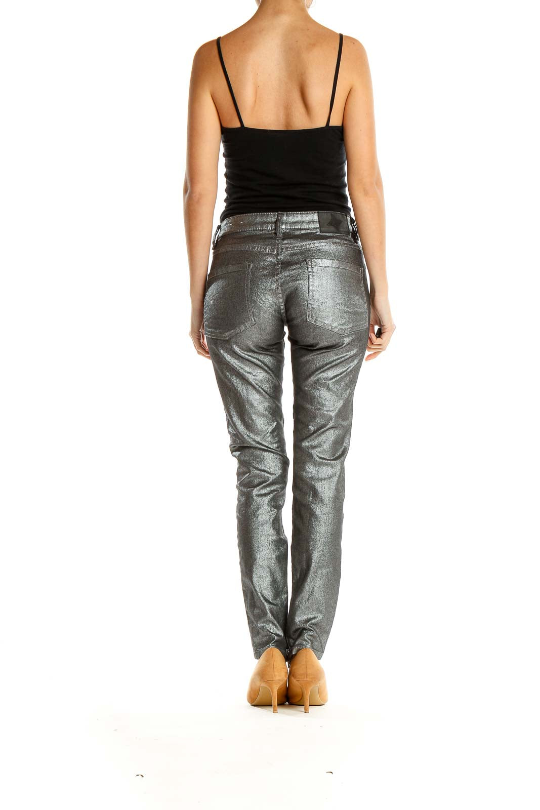 Silver  Metallic Shimmer Jeans