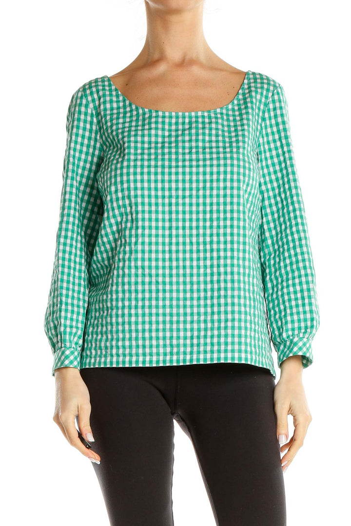 Green Gingham Classic Top