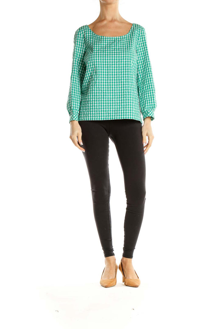 Green Gingham Classic Top