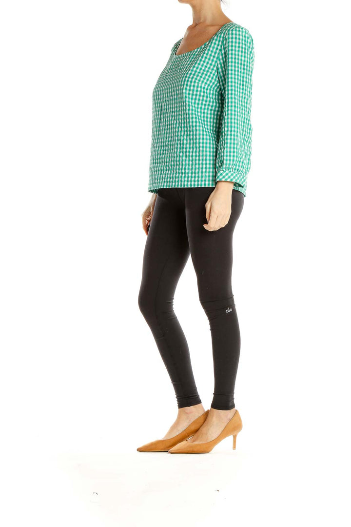 Green Gingham Classic Top