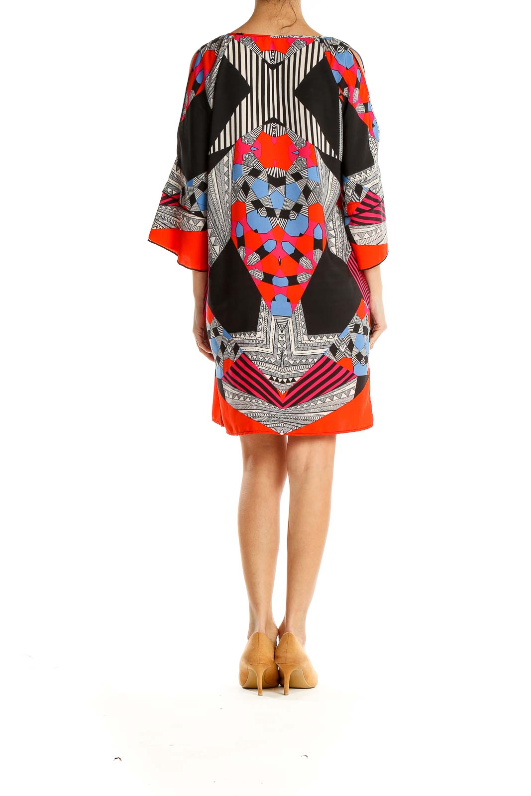 Multicolor Printed Holiday Shift Dress