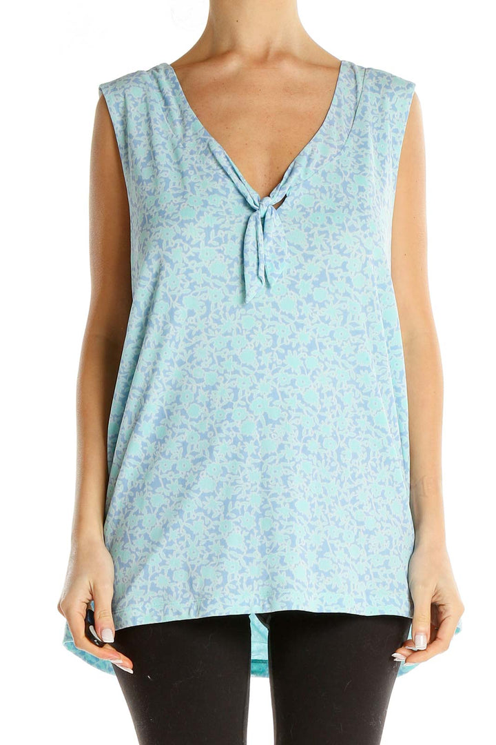 Blue Printed Tank Top