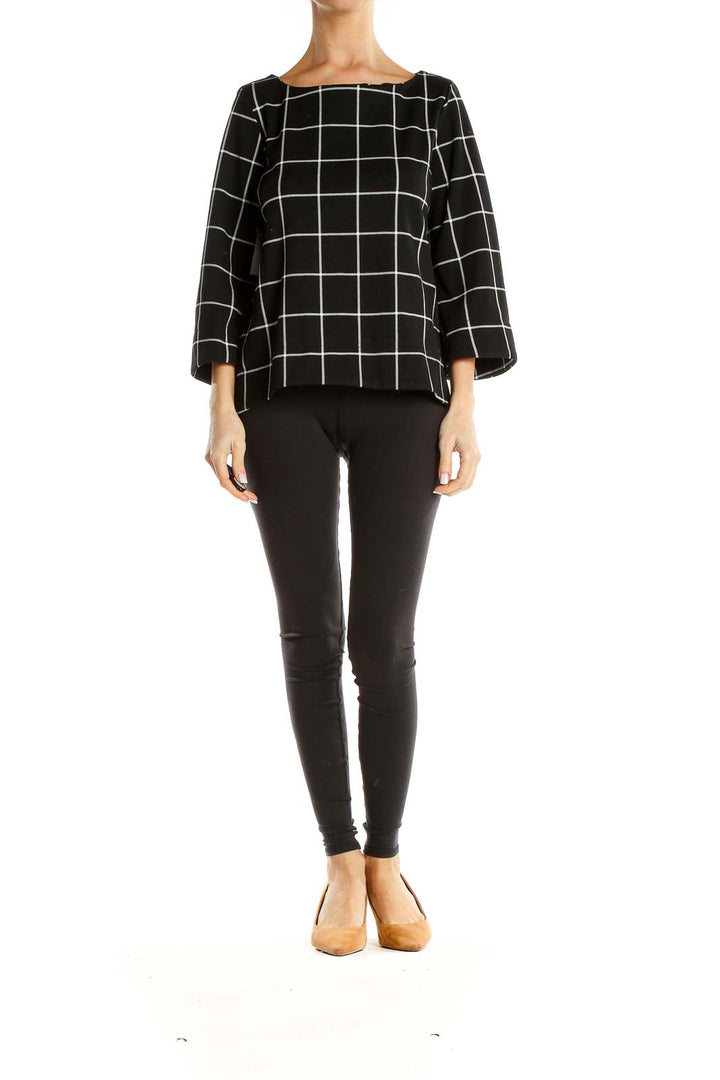 Black Checkered All Day Wear Top