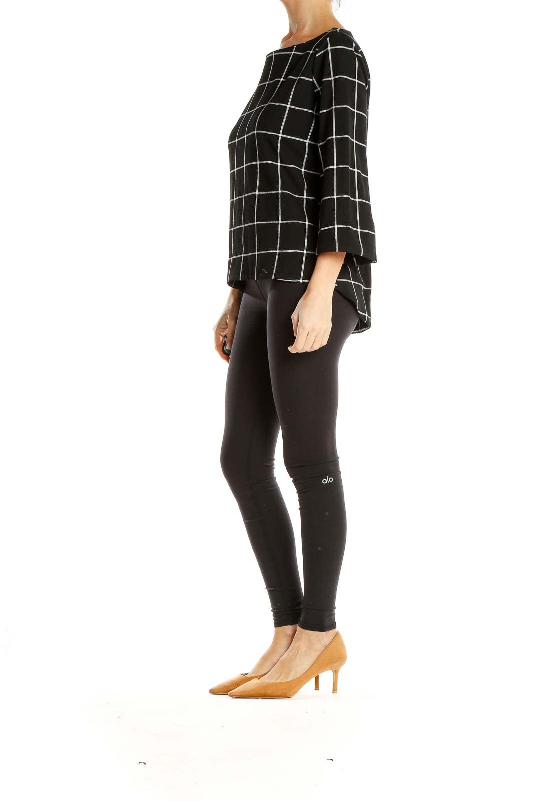 Black Checkered All Day Wear Top