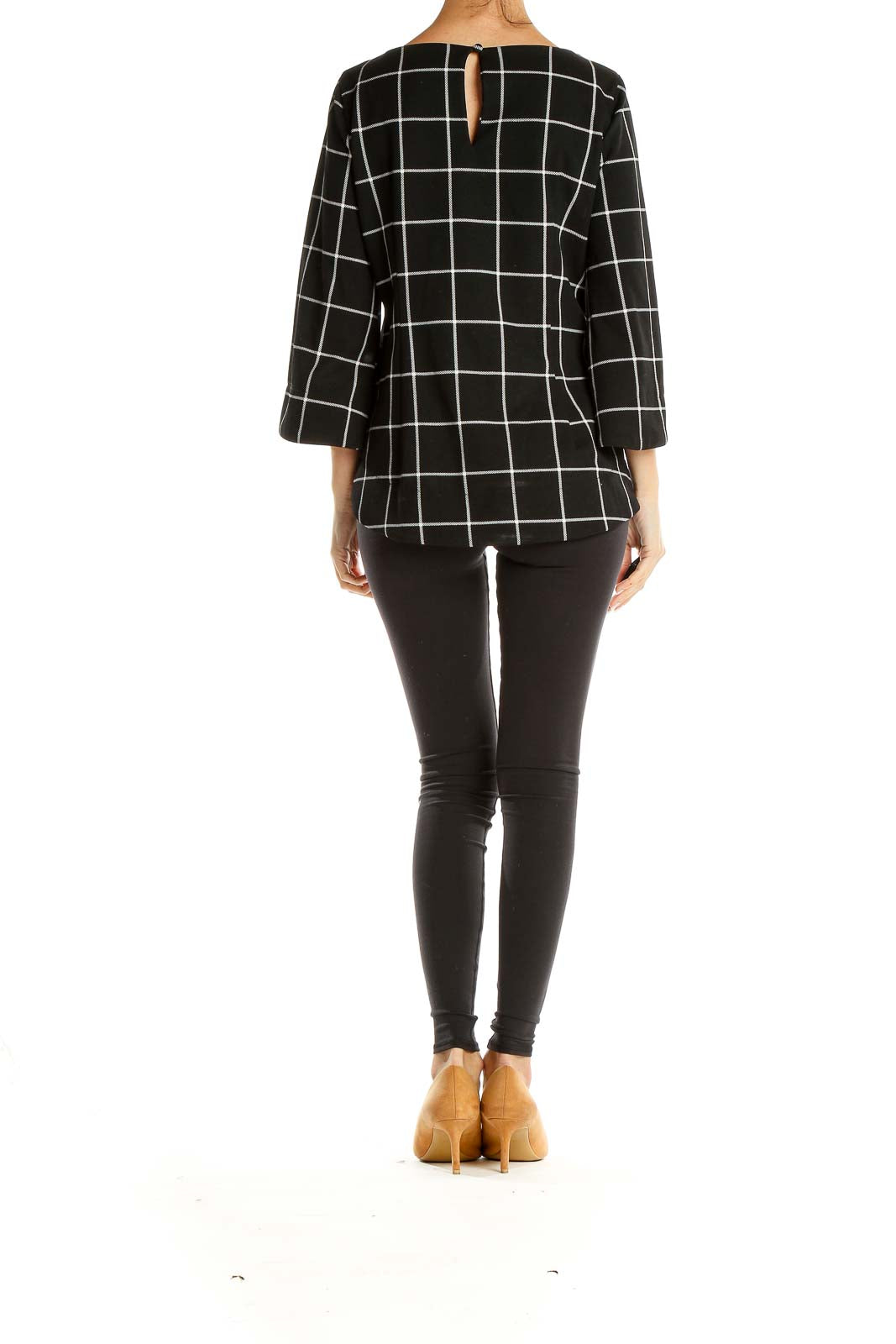 Black Checkered All Day Wear Top