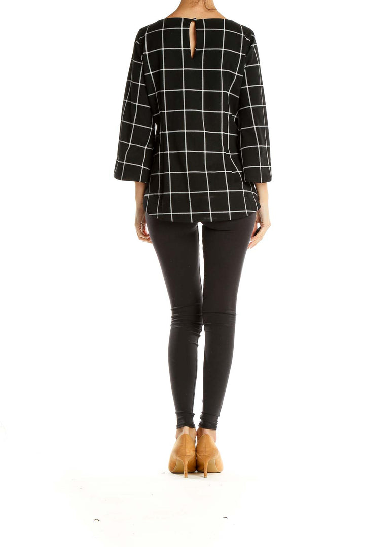 Black Checkered All Day Wear Top